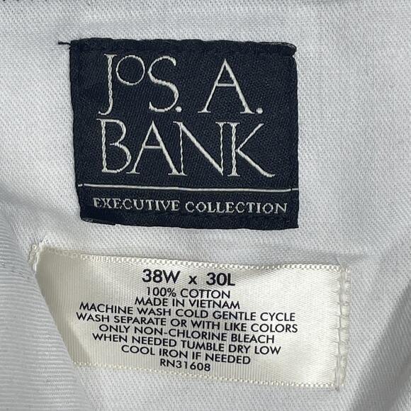 Jos A Bank Executive Collection Men 38Wx30L Black Cotton Dress Pants Flat Front - Picture 5 of 5